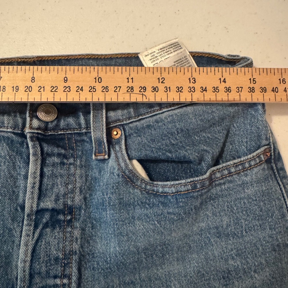 Levi's PREMIUM Wedgie Straight Jeans High Rise BIG E Cotton Distressed‎ 30x28 - Picture 7 of 16